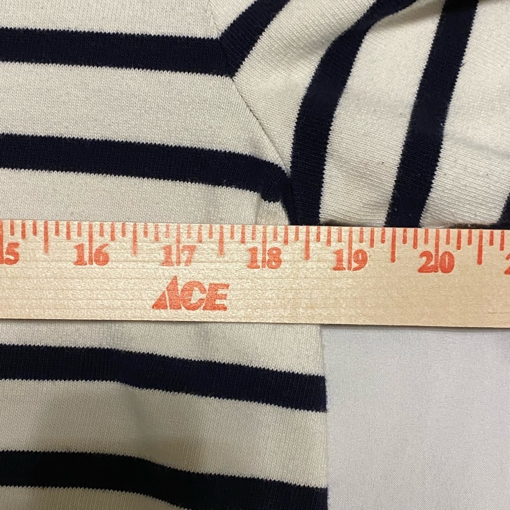 GAP Classic Nautical Navy Stripe Cotton Dress Shoulder Zip Minimalist Size L - Picture 8 of 12